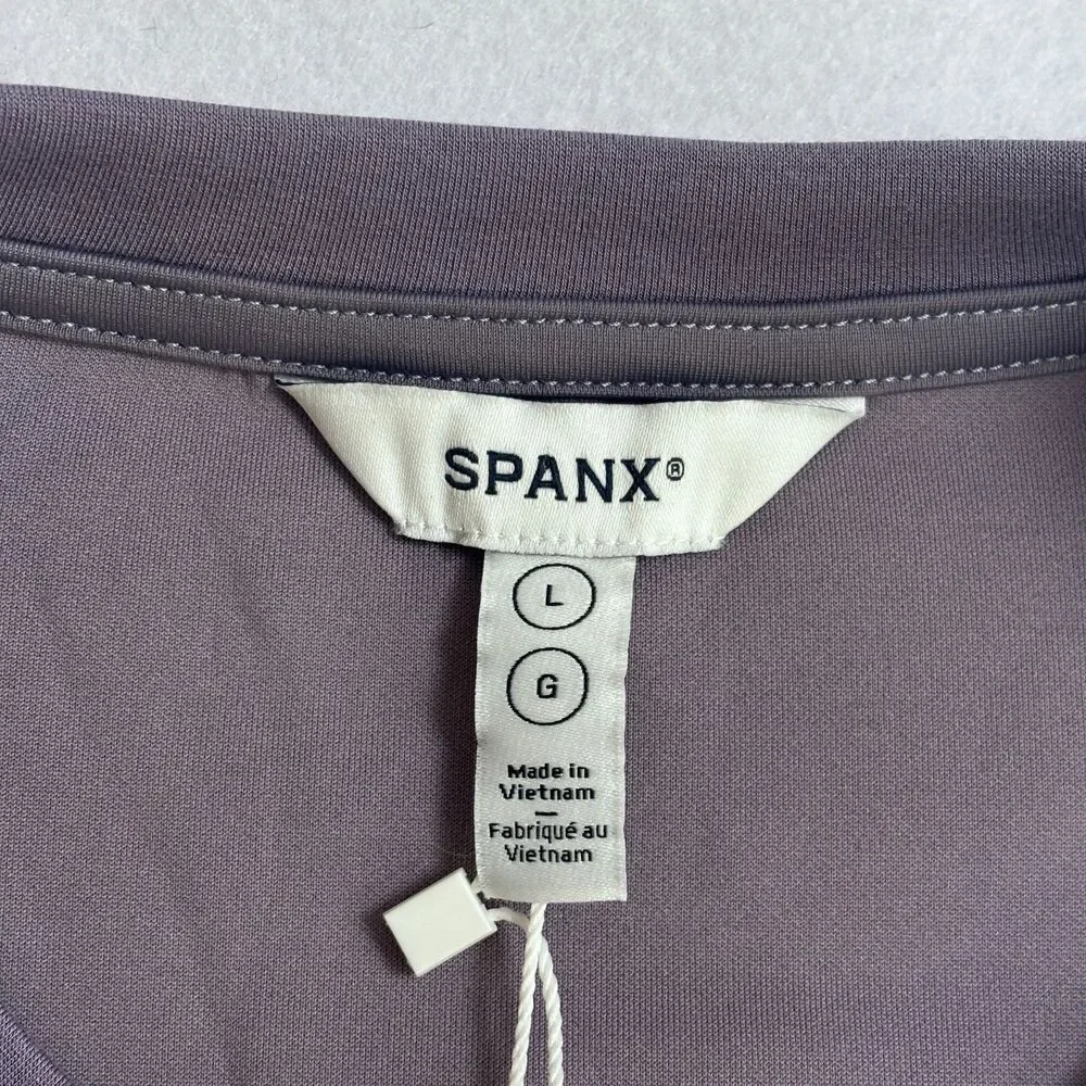 Spanx AirEssentials Crew Sweatshirt Dress Womens L Orchid Ash Comfort Travel NWT